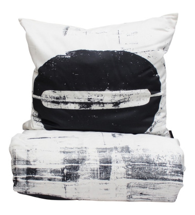 Pościel bawełna satynowa 140x200 LIFE Cotton Satin Biało-Czarna