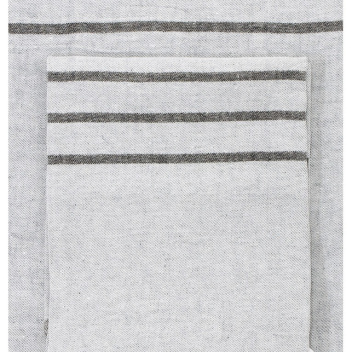 Ręcznik lniany USVA 95x180 Szaro-Grafitowy