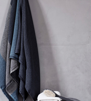 Ręcznik Terva 65x130 Czarno-Multi-Niebieski