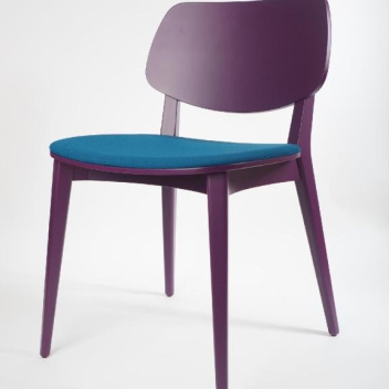 Krzesło tapicerowane Doll Wood 551 Fioletowo-Turkusowe - EXPO