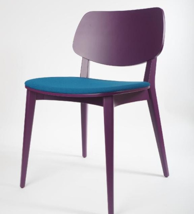 Krzesło tapicerowane Doll Wood 551 Fioletowo-Turkusowe