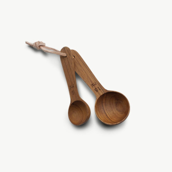 Miarki kuchenne Fulla Set of 2 Teak-Leather