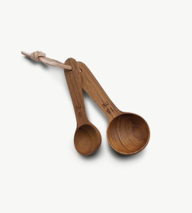 Miarki kuchenne Fulla Set of 2 Teak-Leather