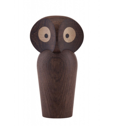 Drewniana sowa OWL 17 cm Dąb Palony