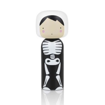 Laleczka Kokeshi SKELETON 14,5 cm Czarna