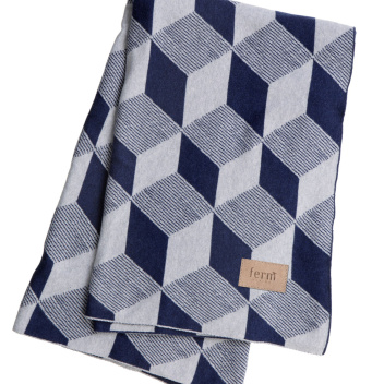 Koc bawełniany SQUARES Blanket 120x150 Niebieski
