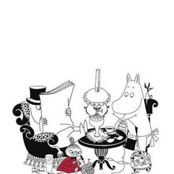 Ścierka kuchenna Moominpappa Reading 50x70 Biała