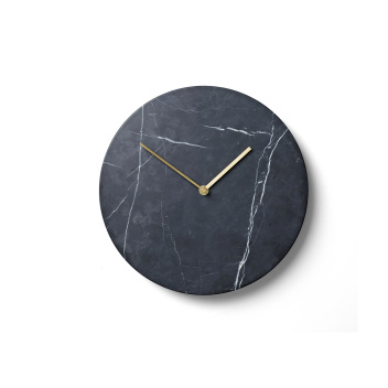 Zegar ścienny Wall Marble Clock 30 cm Czarny Marmur