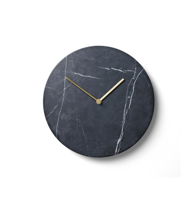 Zegar ścienny Wall Marble Clock 30 cm Czarny Marmur