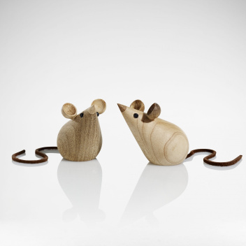 Drewniane myszki MICE 5,5 cm Set 2 Klon i Tropikalny Kasztan