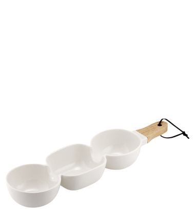 Naczynie do tapas 3-częściowe BIAŁE Classic Serve Stick