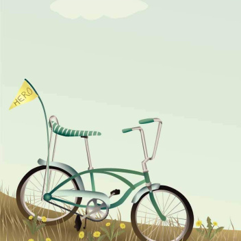 Poster 30x40 BIKE WITH THE FLAG By ViSSEVASSE