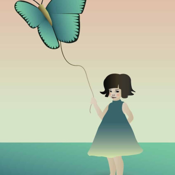 Poster 30x40 THE GIRL WITH THE BUTTERFLY By ViSSEVASSE