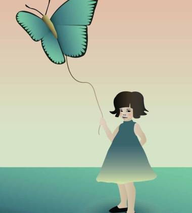 Poster 30x40 THE GIRL WITH THE BUTTERFLY By ViSSEVASSE