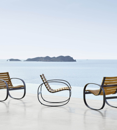Fotel bujany PARC ROCKING Chair Teak Czarny