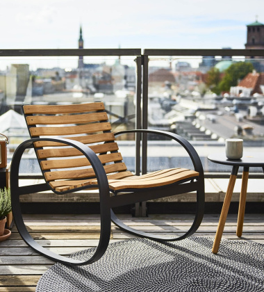 Fotel bujany PARC ROCKING Chair Teak Czarny