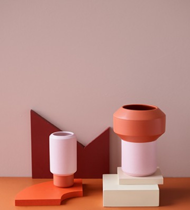 Wazon ceramiczny FUMARIO 20,5 cm Orange-Pink