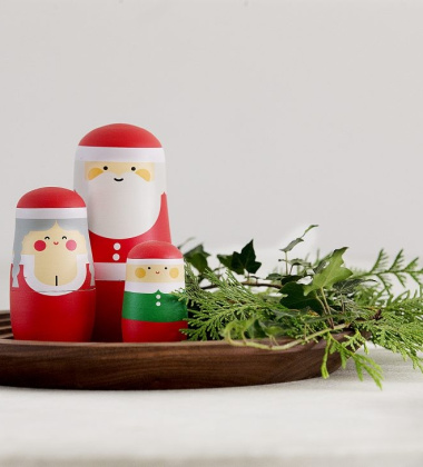 Laleczki drewniane matrioszki Set 3 Expressions CHRISTMAS