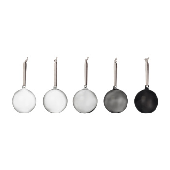 Komplet szklanych bombek GREY GLASS BALL 5 SET