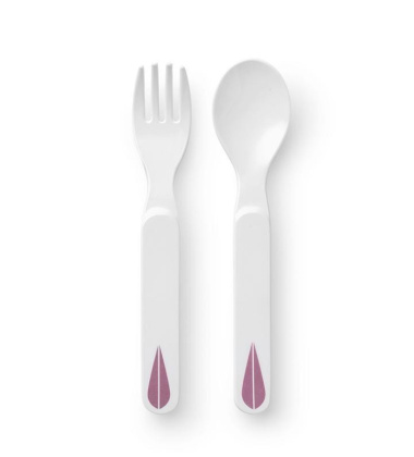 Sztuciec z melaminy LOTUS KIDS SPOON & FORK Set 2 Różowy