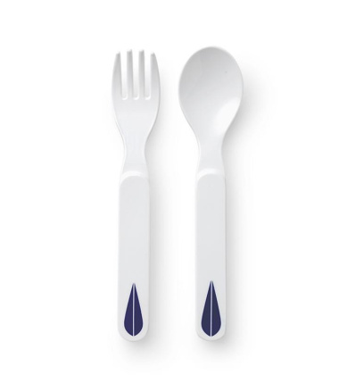 Sztuciec z melaminy LOTUS KIDS SPOON & FORK Set 2 Granatowy