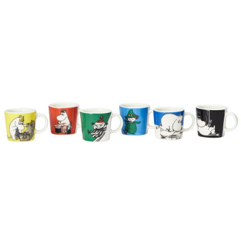 Komplet 6 mini kubeczków z porcelany Moomin Mini Mugs Collectors Set Classics no 1 