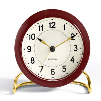 Zegarek Budzik AJ Station Table Clock Bordowo-Złoty