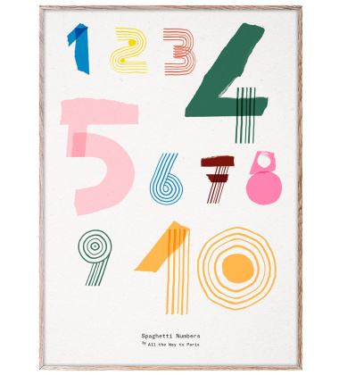 Poster 50x70 SPAGHETTI NUMBERS by Mado