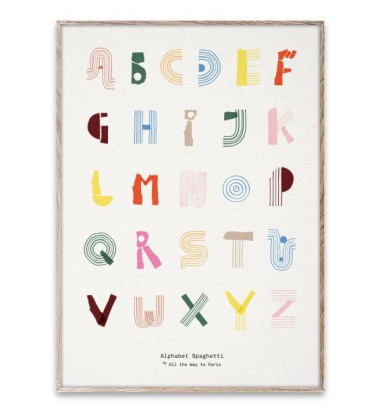 Poster 50x70 ALPHABET SPAGHETTI English Colourful by Mado