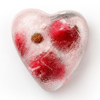 Silikonowy pojemnik do kostek lodu serca HEARTS Ice Cube Tray Czerwony