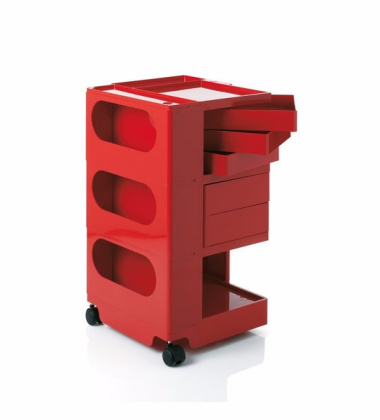 Kultowy Kontenerek BOBY TROLLEY Storage Unit B35 by Joe Colombo - Red