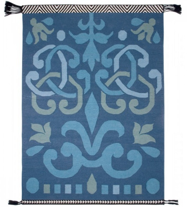 Dywan Arabesco Alfombra Kilim 150x200 Niebiesko-Zielony EXPO