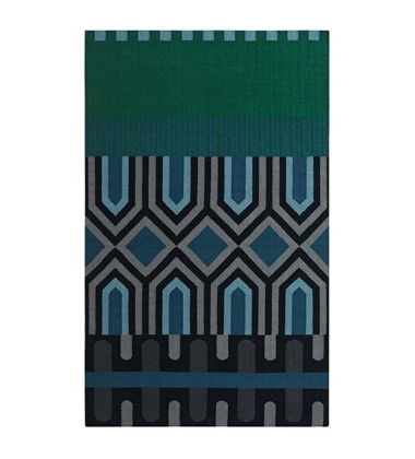 Kilim wełniany NDEBELE GREEN 170x240 by Sandra Figuerola