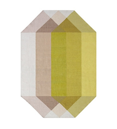 Kilim z recyclingu 170x220 DIAMOND Pink-Yellow by Charlotte Lancelot