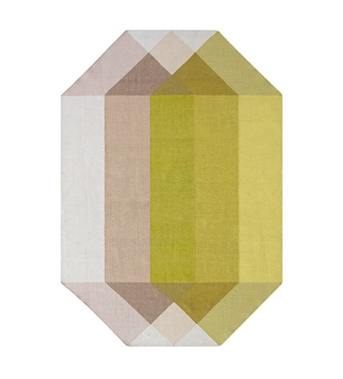 Kilim z recyclingu 170x220 DIAMOND Pink-Yellow by Charlotte Lancelot