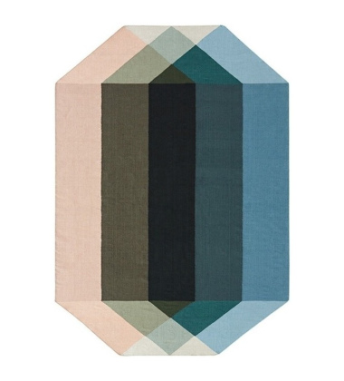 Kilim z recyclingu 170x220 DIAMOND Nude-Petrol by Charlotte Lancelot