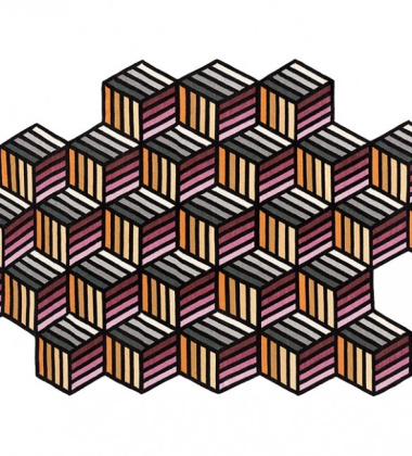 Kilim wełniany 188x305 PARQUET HEXAGON Orange by Front