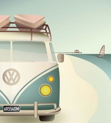 Poster 50x70 VW CAMPER By ViSSEVASSE