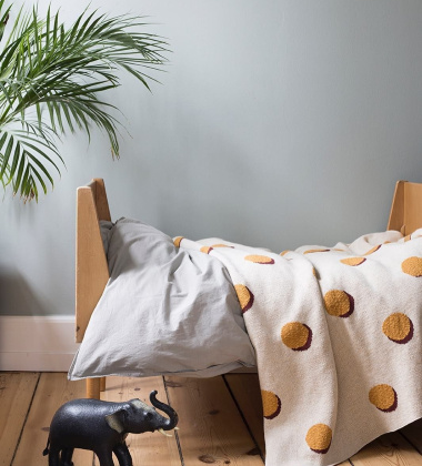 Kocyk dziecięcy DOUBLE DOT BLANKET 120x160 Off-White