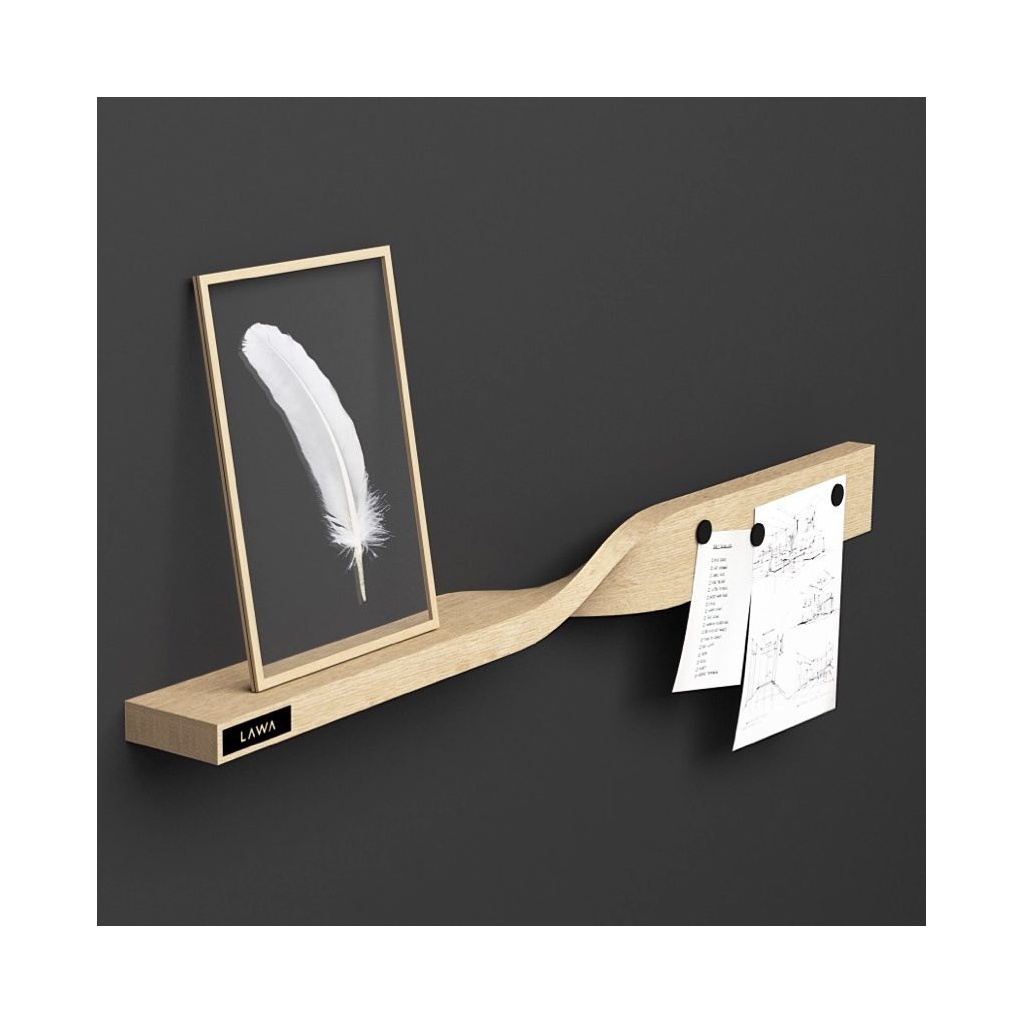 Étagère magnétique Twist Shelf en chêne naturel par Lawa Design