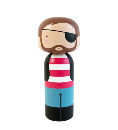 Laleczka Kokeshi PIRATE 14,5 cm Różowa