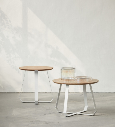 Stolik kawowy SHUNAN LOW 55x40x55 White-Natural Oak