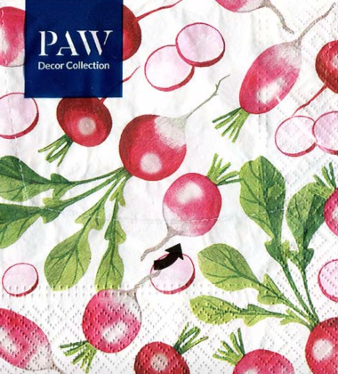 Serwetki papierowe 33x33 PAW Chrupiące Rzodkiewki