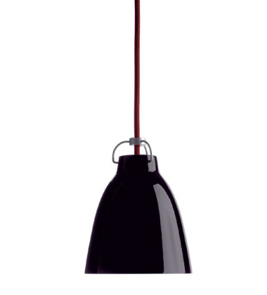 Lampa wisząca Caravaggio P0 Czarny Połysk - Czerwony  Kabel