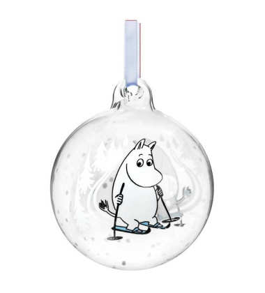 Bombka szklana muminki 9 cm SKI TRIP Moomin Ball