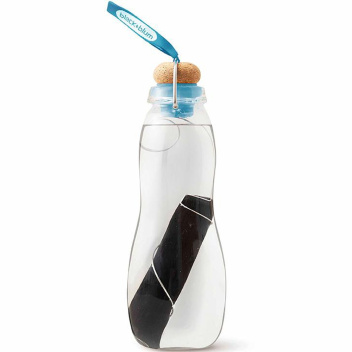 Butelka na wodę z filtrem z węgla białego w pokrowcu EAU GOOD 650 ml Niebieska