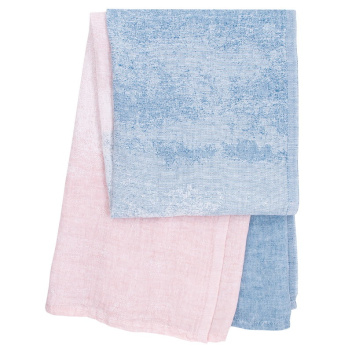 Ręcznik kąpielowy lniany SAARI 95x180 cm Rose-Blue