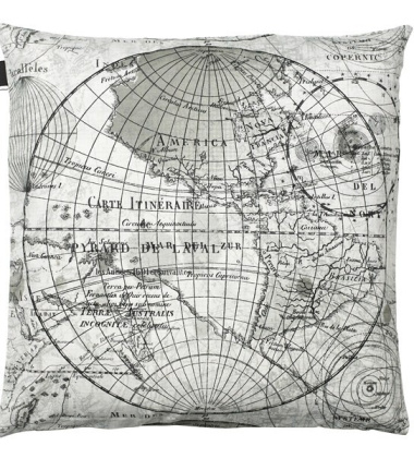 Poduszka World Map 50x50 Czarno-Biała