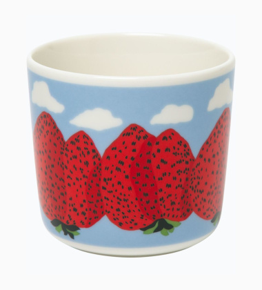 Kubek z porcelany bez ucha 200 ml MANSIKKACUORET Coffee Cup by Marimekko