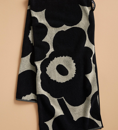 Ręcznik kąpielowy 70x150 UNIKKO Bath Towel Black-Sand by Marimekko